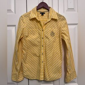 Tommy Hilfiger Yellow and White Striped Shirt